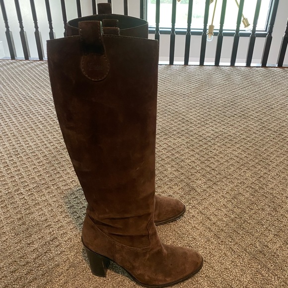 Gucci Leather /Suede script logo knee boots - Picture 7 of 7